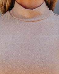 Mekhi Mock Neck Knit Crop Top - Mocha Ins Street