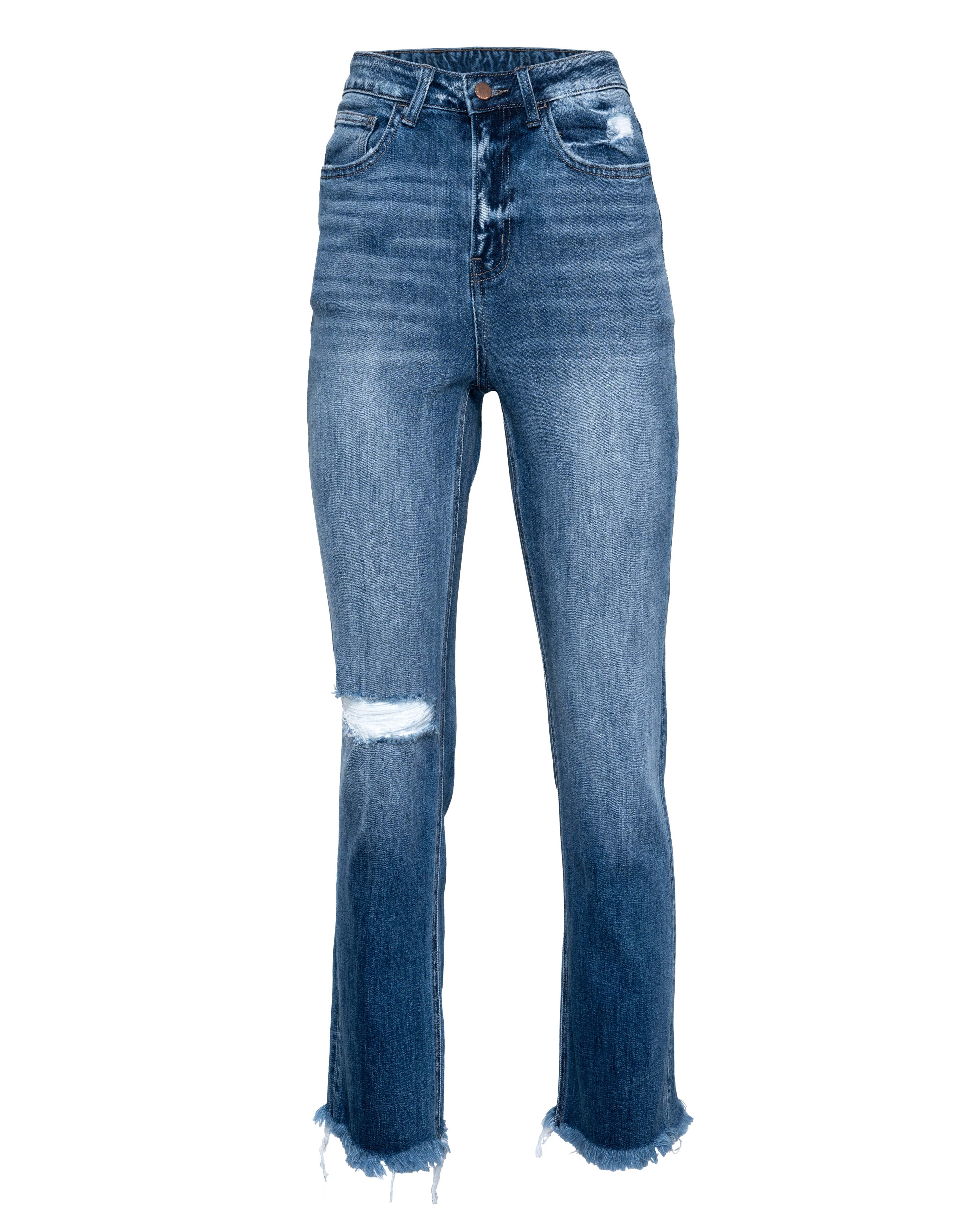 Kourt High Rise Straight Leg Denim - Dark Wash Ins Street