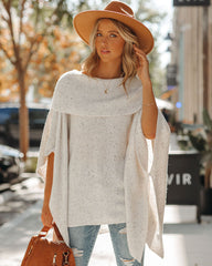 Miya Speckled Knit Poncho Sweater Ins Street