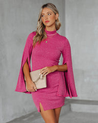 Must Be Love Bell Sleeve Knit Bodycon Dress - Dark Rose Ins Street