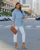 Myres Cotton Chambray Babydoll Top Ins Street