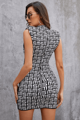 Aiza High Neck Mini Bandage Dress Ins Street