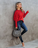 Naveen Cotton Blend Crochet Sleeve Sweater - Rust Ins Street