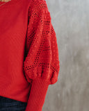 Naveen Cotton Blend Crochet Sleeve Sweater - Rust Ins Street