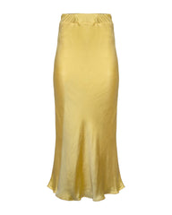 Naya Satin Midi Skirt - Yellow Ins Street