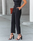 Neomi Pocketed High Rise Belted Trousers - Black Ins Street