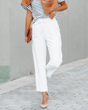 Neomi Pocketed High Rise Belted Trousers - Off White Ins Street