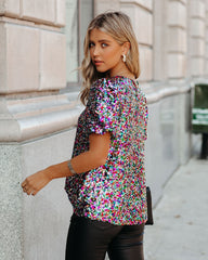 Neptune Sequin Puff Sleeve Blouse Ins Street