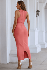 Quylla Halter Maxi Bandage Dress Ins Street