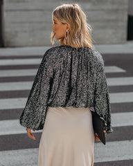 Nighttime Sequin Billowed Blouse Ins Street