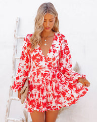 No Matter What Floral Pleated Romper Ins Street