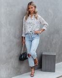 Norm Button Down Crop Tie Blouse Ins Street