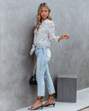 Norm Button Down Crop Tie Blouse Ins Street
