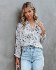 Norm Button Down Crop Tie Blouse Ins Street