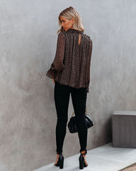 Norris Leopard Chiffon Ruffle Blouse Ins Street