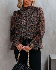 Norris Leopard Chiffon Ruffle Blouse Ins Street