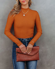 Norton Mock Neck Knit Top - Camel Ins Street