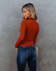 Norton Mock Neck Knit Top - Rust Ins Street