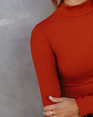 Norton Mock Neck Knit Top - Rust Ins Street