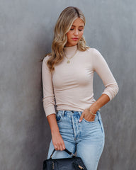 Norton Mock Neck Knit Top - Sand Ins Street