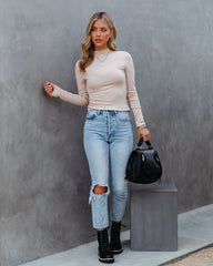 Norton Mock Neck Knit Top - Sand Ins Street