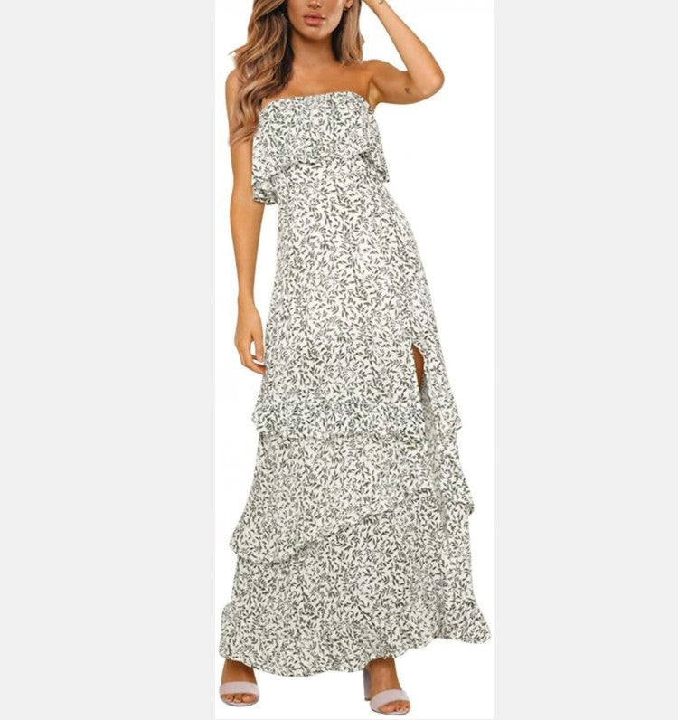 Naiza Strapless Floral Maxi Dress - Sand Ins Street