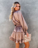 Lena Satin Midi Dress - Champagne Ins Street