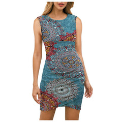 Warhol Printed Mini Shift Dress Ins Street