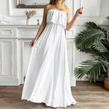 Positive Energy Strapless Maxi Dress - Off White Ins Street