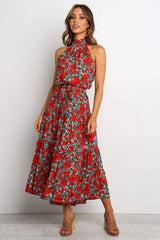 Know It All Floral Pleated Midi Dress Ins Street