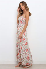 Lilyanne Floral Smocked Tie Strap Maxi Dress - Blush Multi Ins Street