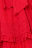 Hot In Here Pleated Chiffon Dress - Red - FINAL SALE Ins Street