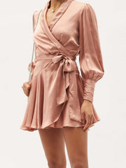 Meet And Greet Satin Drape Dress - Blush Ins Street