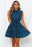 Kelcie Cotton Babydoll Dress - Blue Ins Street
