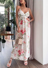 Hawaiian Floral Ruffle Halter Maxi Dress - FINAL SALE Ins Street