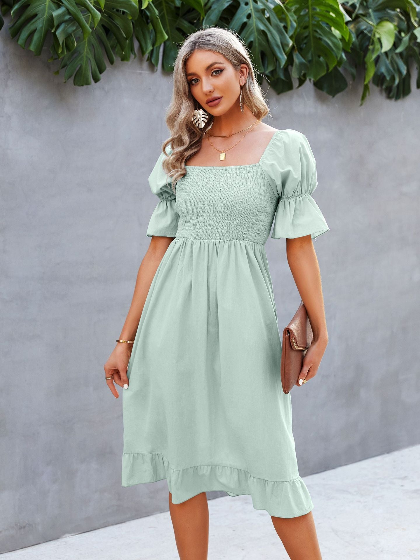 Renata Puff Sleeve Maxi Dress Ins Street