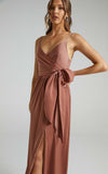 Limelight Satin High Low Maxi Dress - Mauve Ins Street