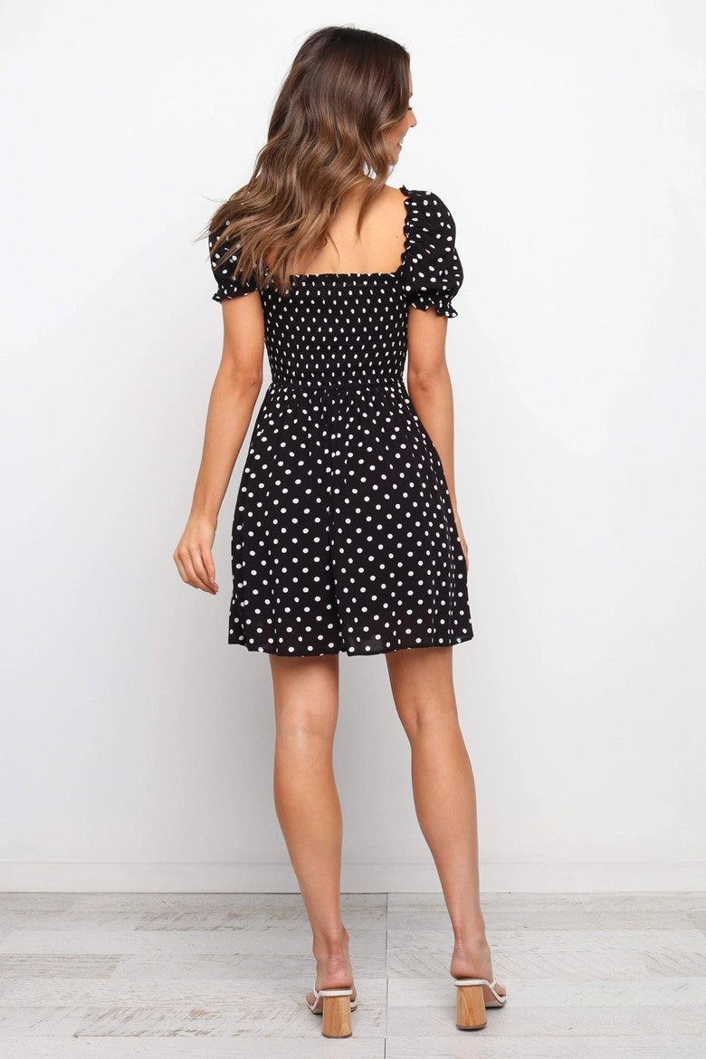 Dawn Polka Dot Puff Sleeve Babydoll Dress - FINAL SALE DEE-001