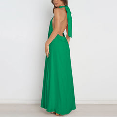 Mitra Backless Halter Maxi Dress Ins Street