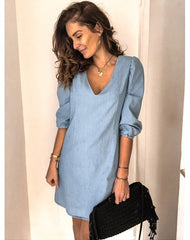 You Belong With Me Dolman Knit Dress - Grey Blue Ins Street