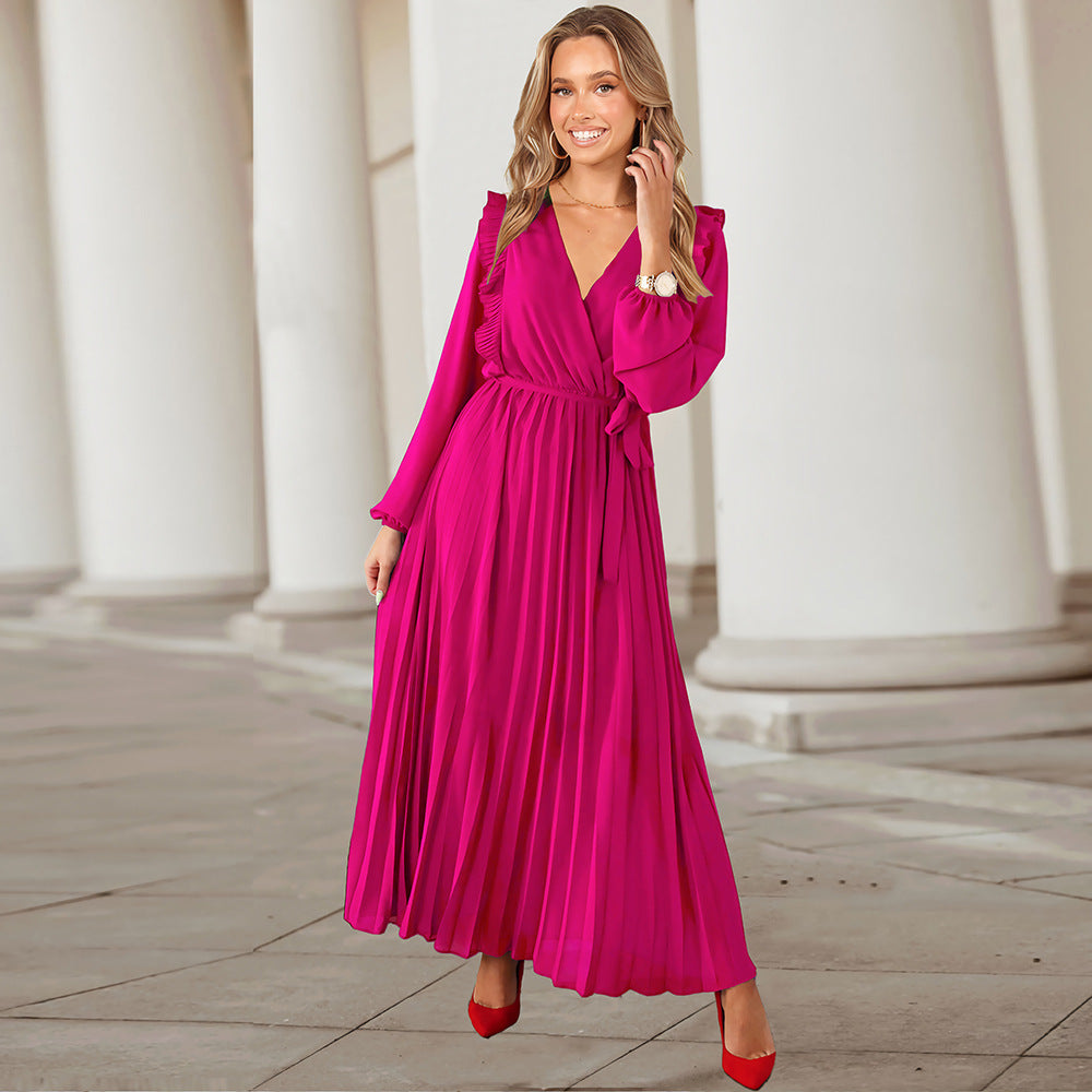 Myka Drape Midi Dress - Fuchsia Ins Street