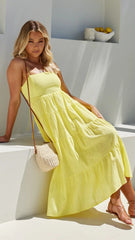 Limoncello Ruffle Tiered Maxi Dress Ins Street