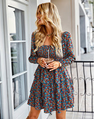 Virginia Floral Smocked Ruched Dress Ins Street