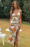 Aloe Vera Floral Slip Maxi Dress - Rose LOVE-003