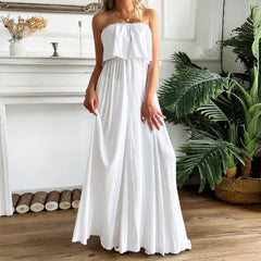 Positive Energy Strapless Maxi Dress - Off White Ins Street