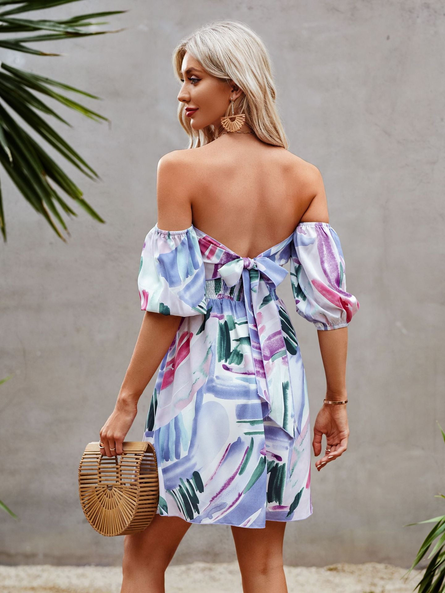 Palmetto Smocked Off The Shoulder Dress Ins Street