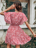 Layva Printed Ruffle Tiered Dress - Mauve Ins Street