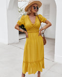 Nathalia Satin Ruffle Dress - Honey Ins Street