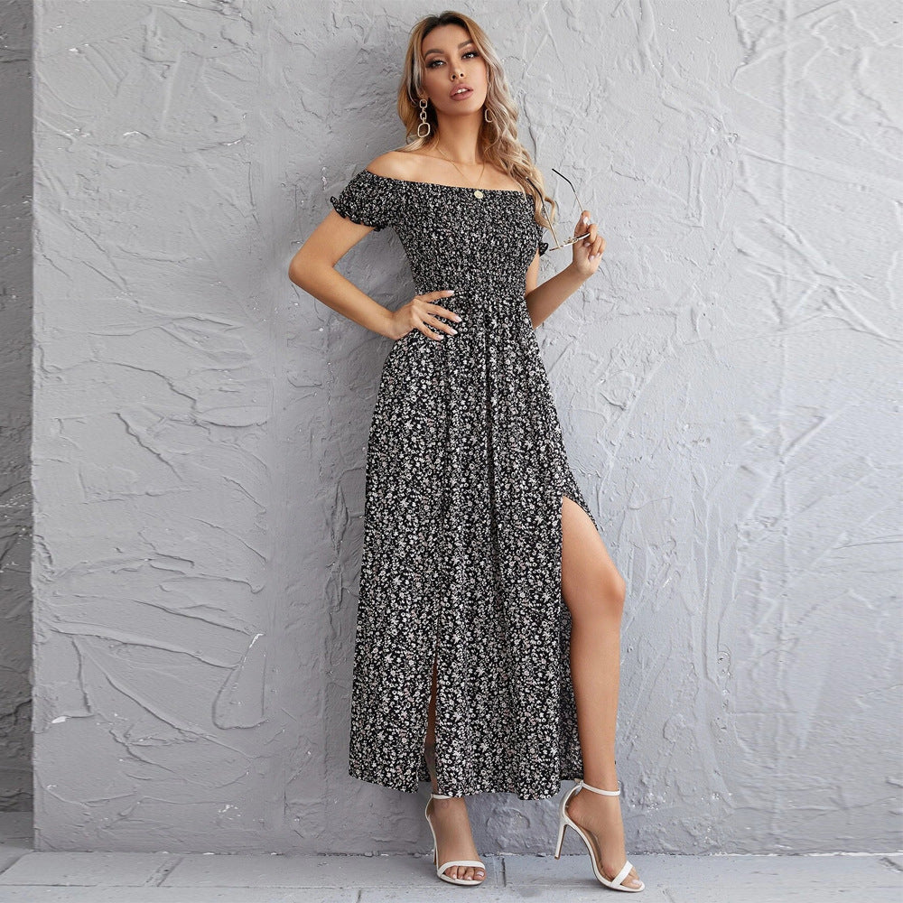 Grayson Smocked Printed Maxi Dress Ins Street