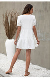 Randi Contrast Poplin Babydoll Dress - White Ins Street